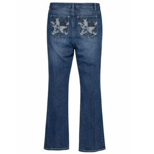 NEW DIRECTIONS MID RISE EVERYDAY JEWEL TEXAS DESIGN BOOTCUT JEANS SIZE 14